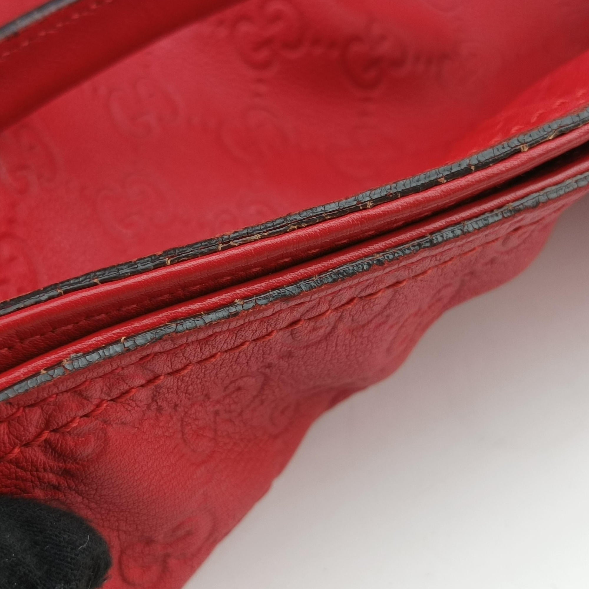 Secondhand Gucci Miss GG Top Handle Red Leather 323675 shoulderbag | stylenewstar