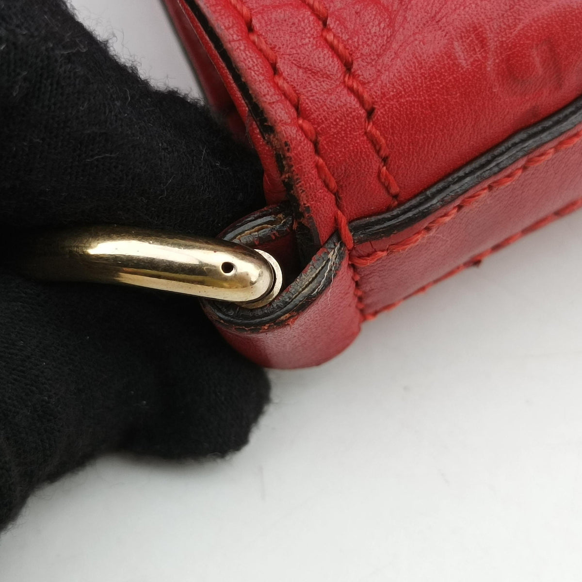 Secondhand Gucci Miss GG Top Handle Red Leather 323675 shoulderbag | stylenewstar