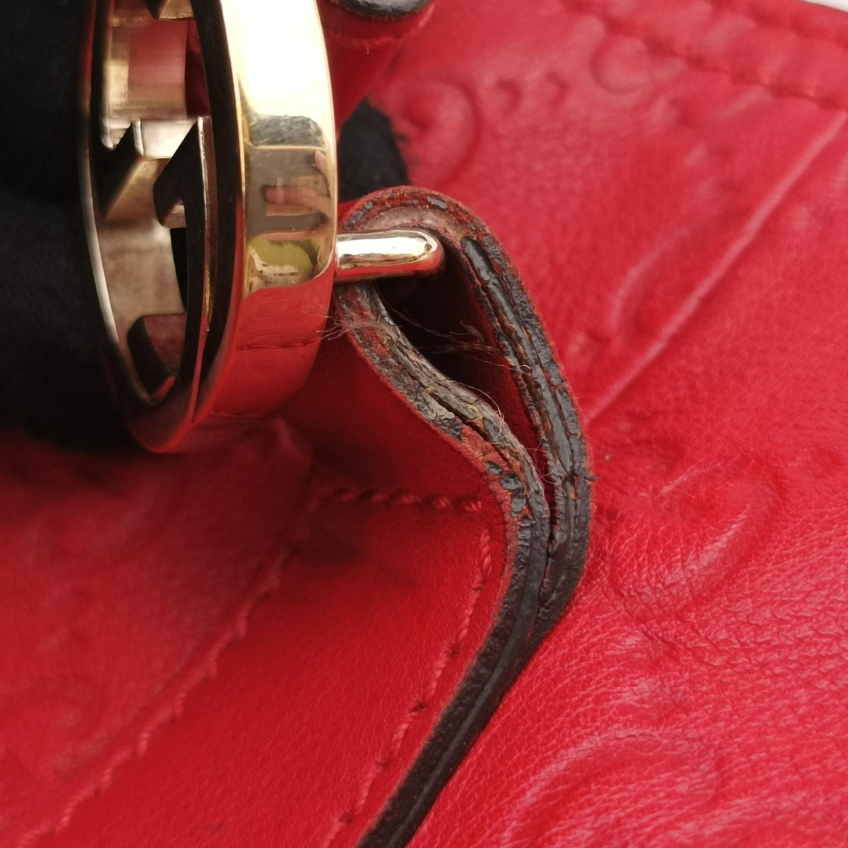Secondhand Gucci Miss GG Top Handle Red Leather 323675 shoulderbag | stylenewstar