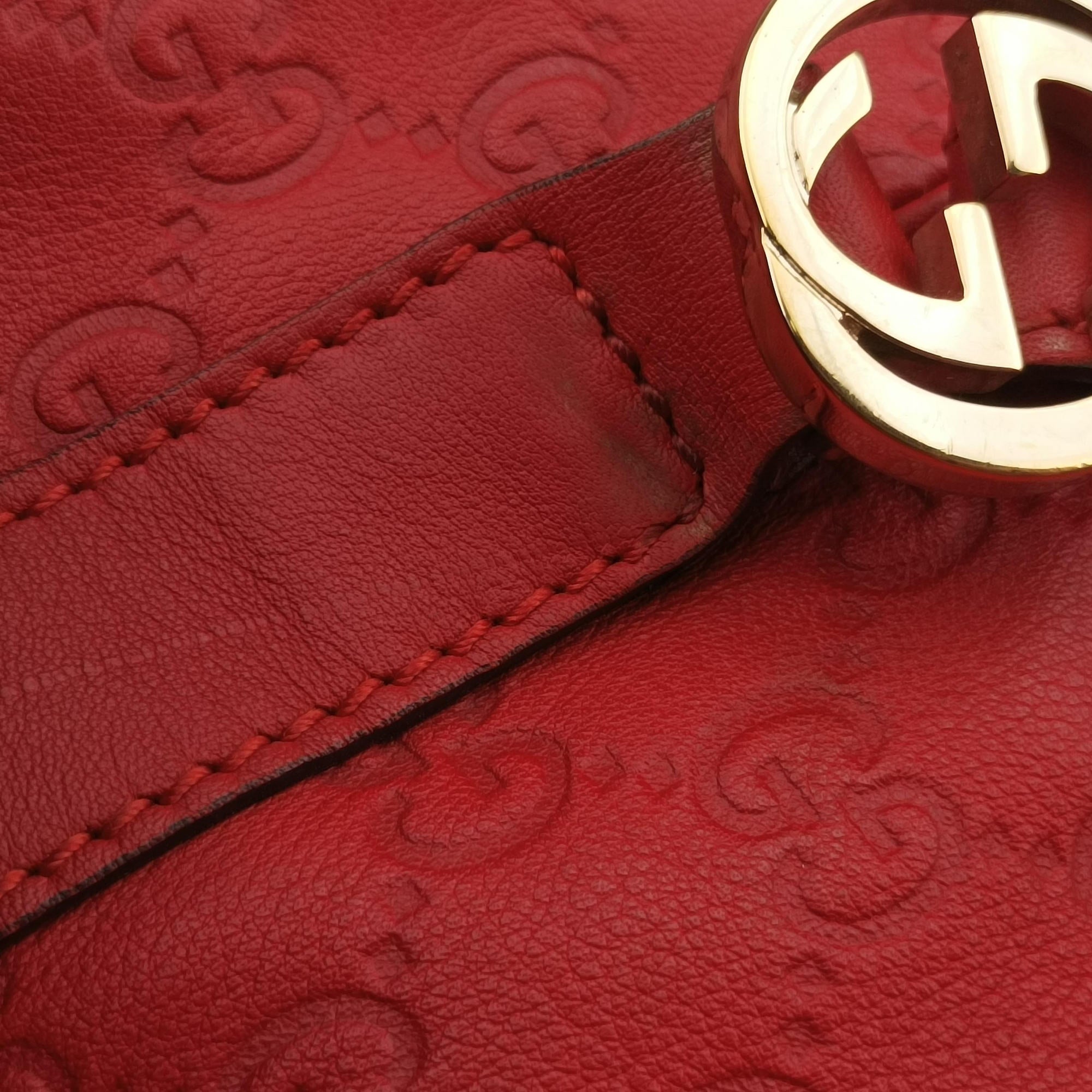 Secondhand Gucci Miss GG Top Handle Red Leather 323675 shoulderbag | stylenewstar