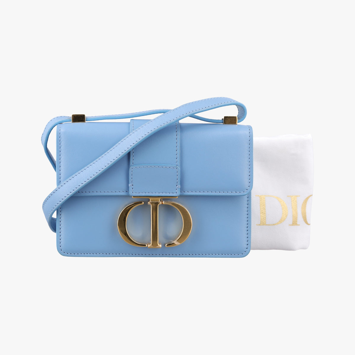 Vintage Christian Dior 30 Montaigne Blue Leather  shoulderbag | stylenewstar