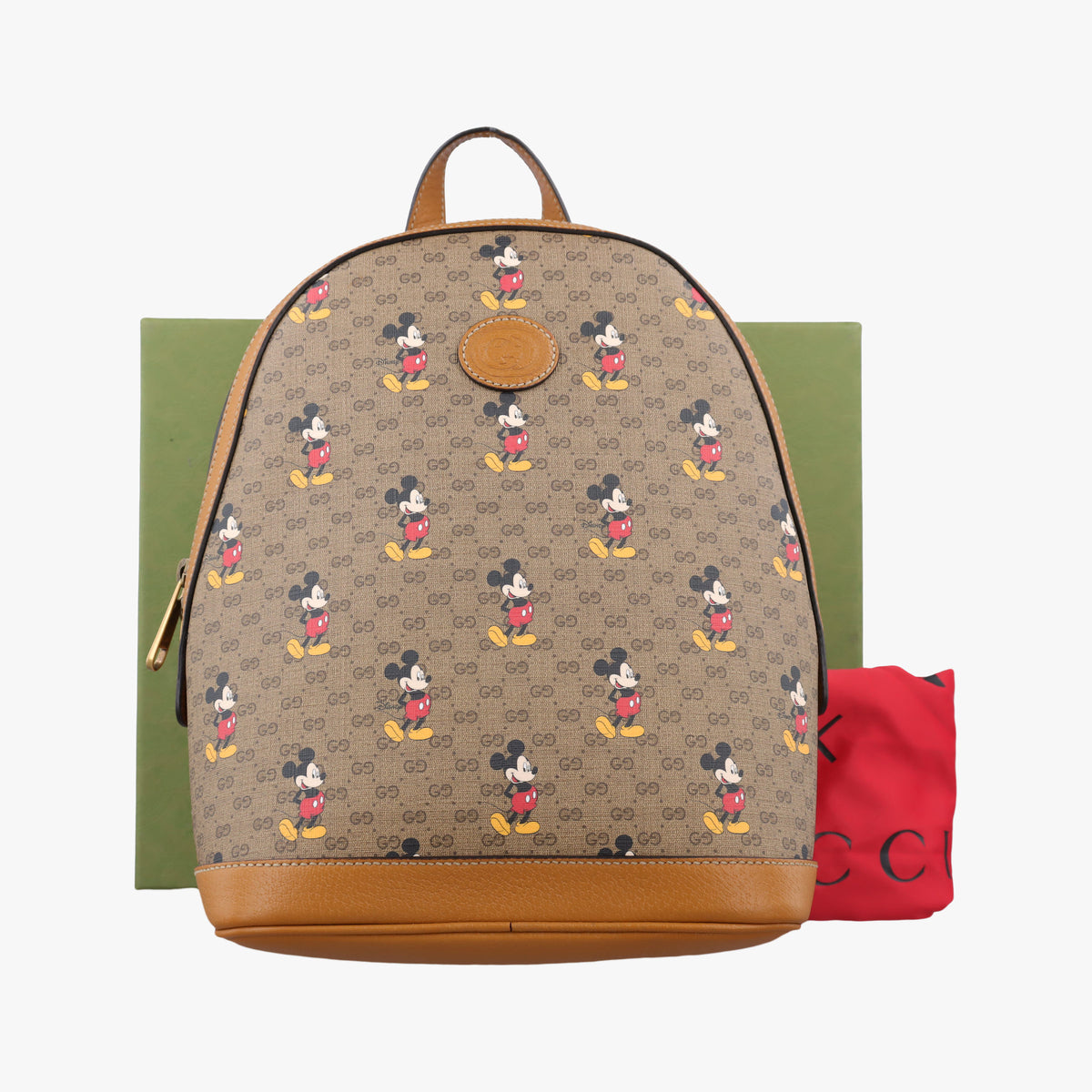 Pre-owned Gucci The Three Little Pigs Brown PVC coated canvas × leather 552884 backpack/rucksack | stylenewstar