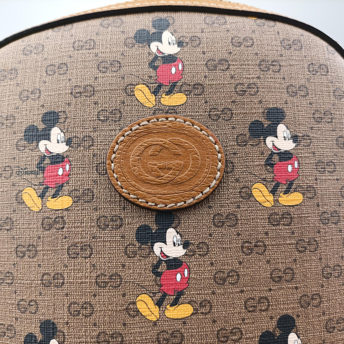 Pre-owned Gucci The Three Little Pigs Brown PVC coated canvas × leather 552884 backpack/rucksack | stylenewstar