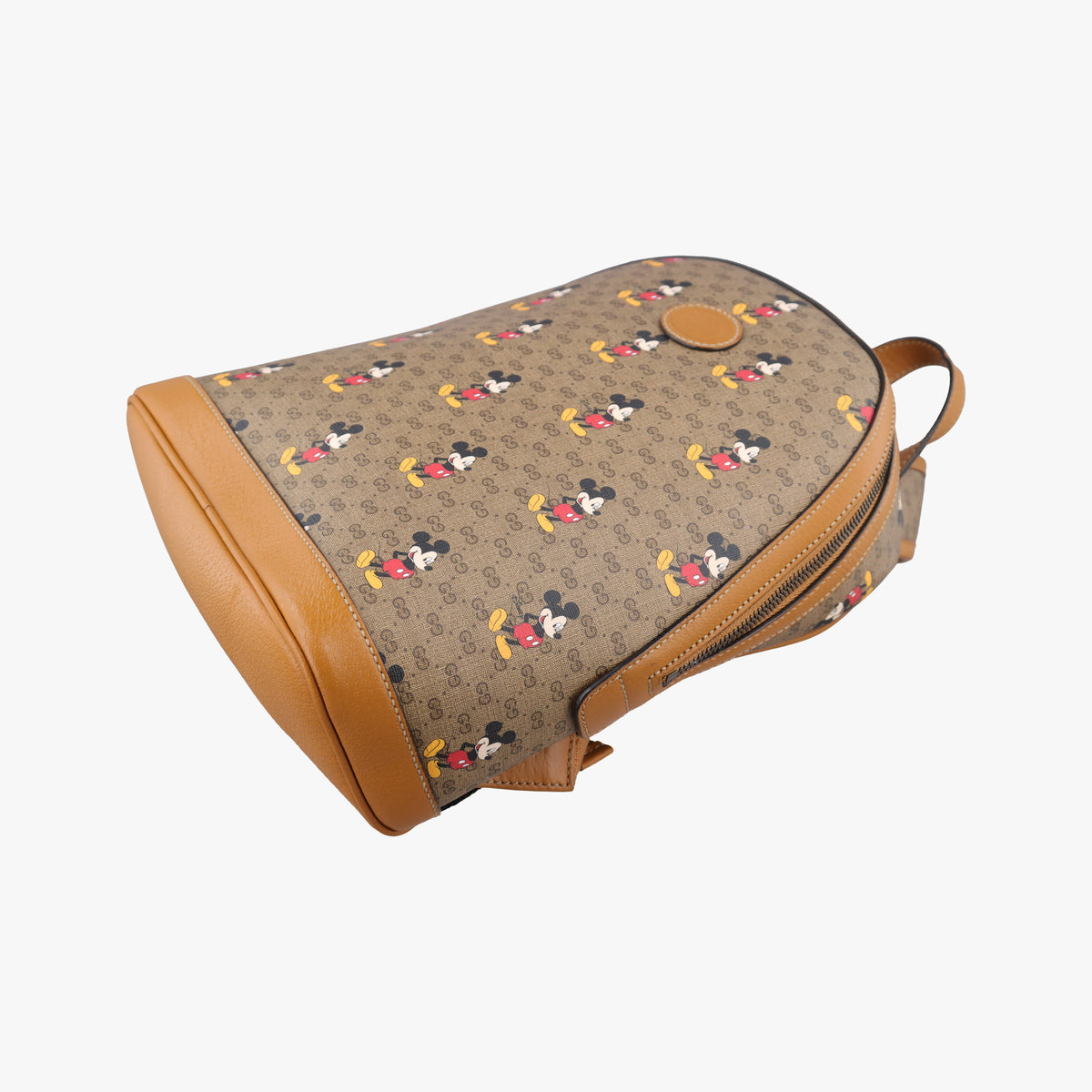 Pre-owned Gucci The Three Little Pigs Brown PVC coated canvas × leather 552884 backpack/rucksack | stylenewstar