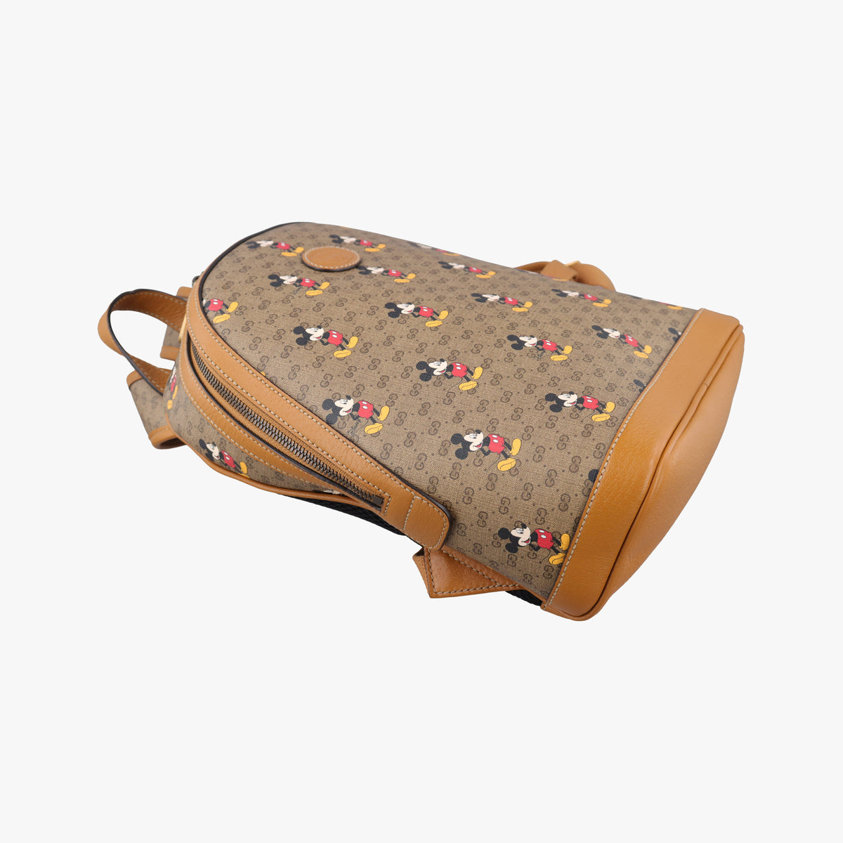 Pre-owned Gucci The Three Little Pigs Brown PVC coated canvas × leather 552884 backpack/rucksack | stylenewstar