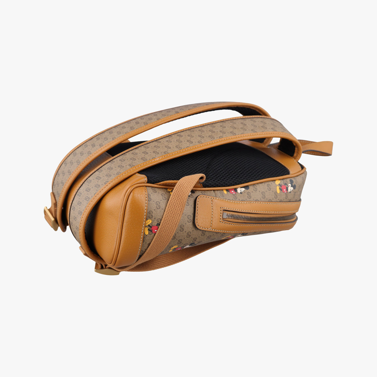 Pre-owned Gucci The Three Little Pigs Brown PVC coated canvas × leather 552884 backpack/rucksack | stylenewstar