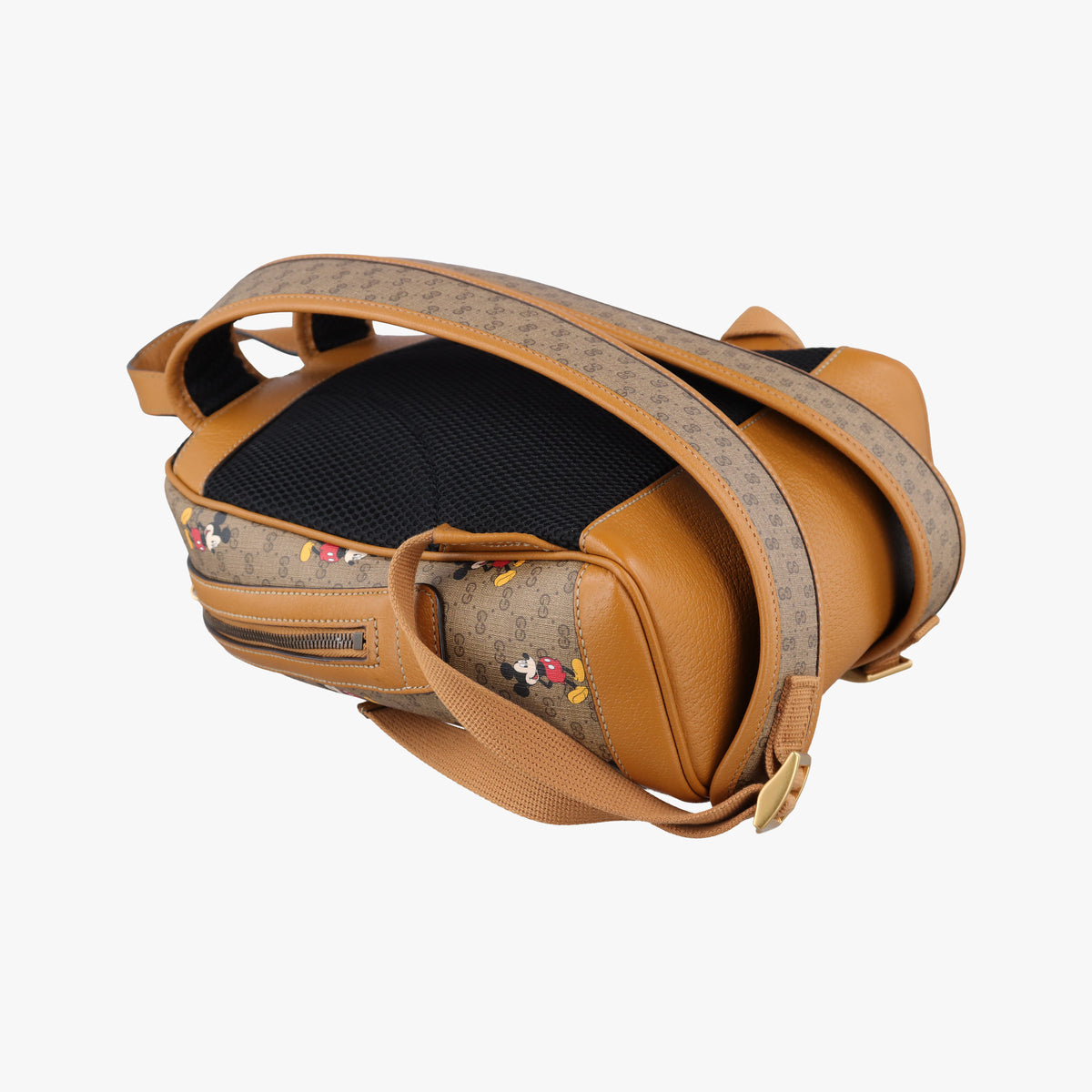 Pre-owned Gucci The Three Little Pigs Brown PVC coated canvas × leather 552884 backpack/rucksack | stylenewstar