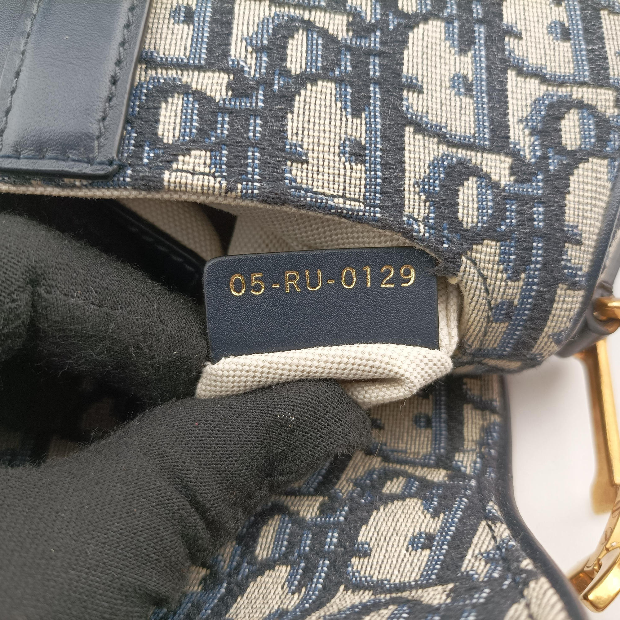 Pre-owned Christian Dior Saddle Navy Jacquard × Leather  handbag | stylenewstar