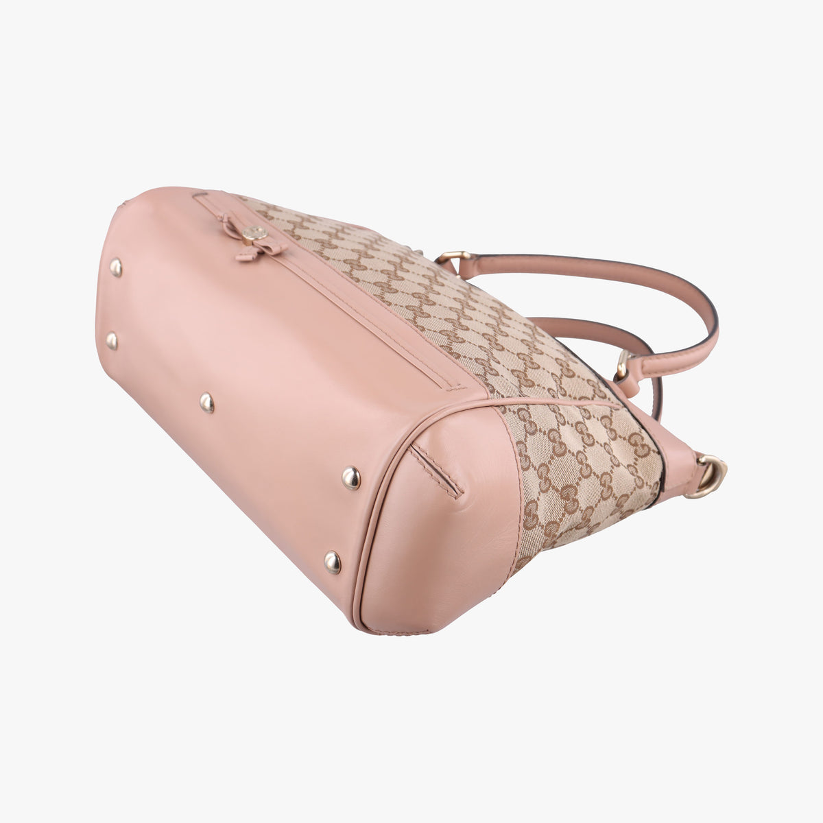 Vintage Gucci Mayfair Bow Tote Beige×pink Canvas×Leather 269894 shoulderbag | stylenewstar