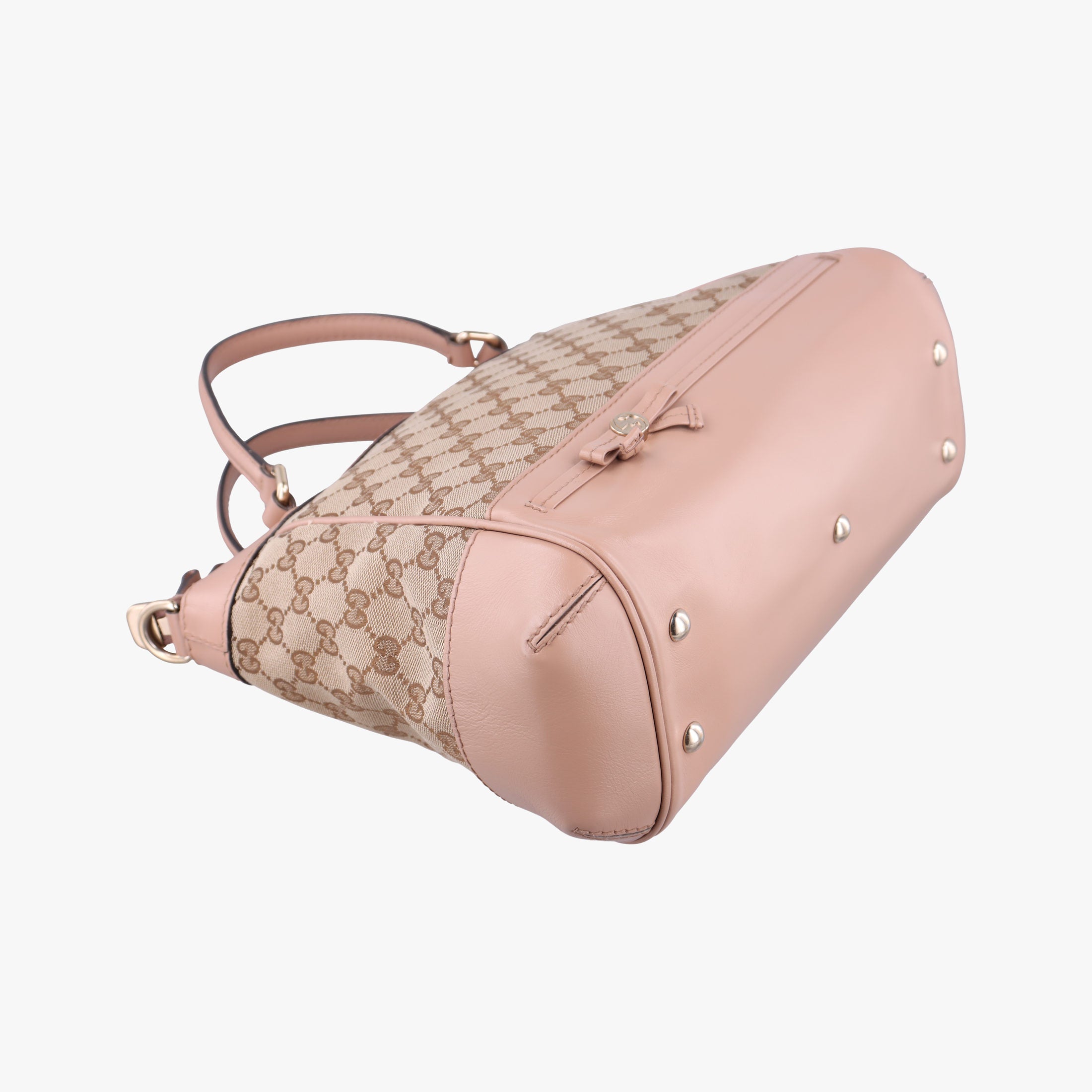 Vintage Gucci Mayfair Bow Tote Beige×pink Canvas×Leather 269894 shoulderbag | stylenewstar