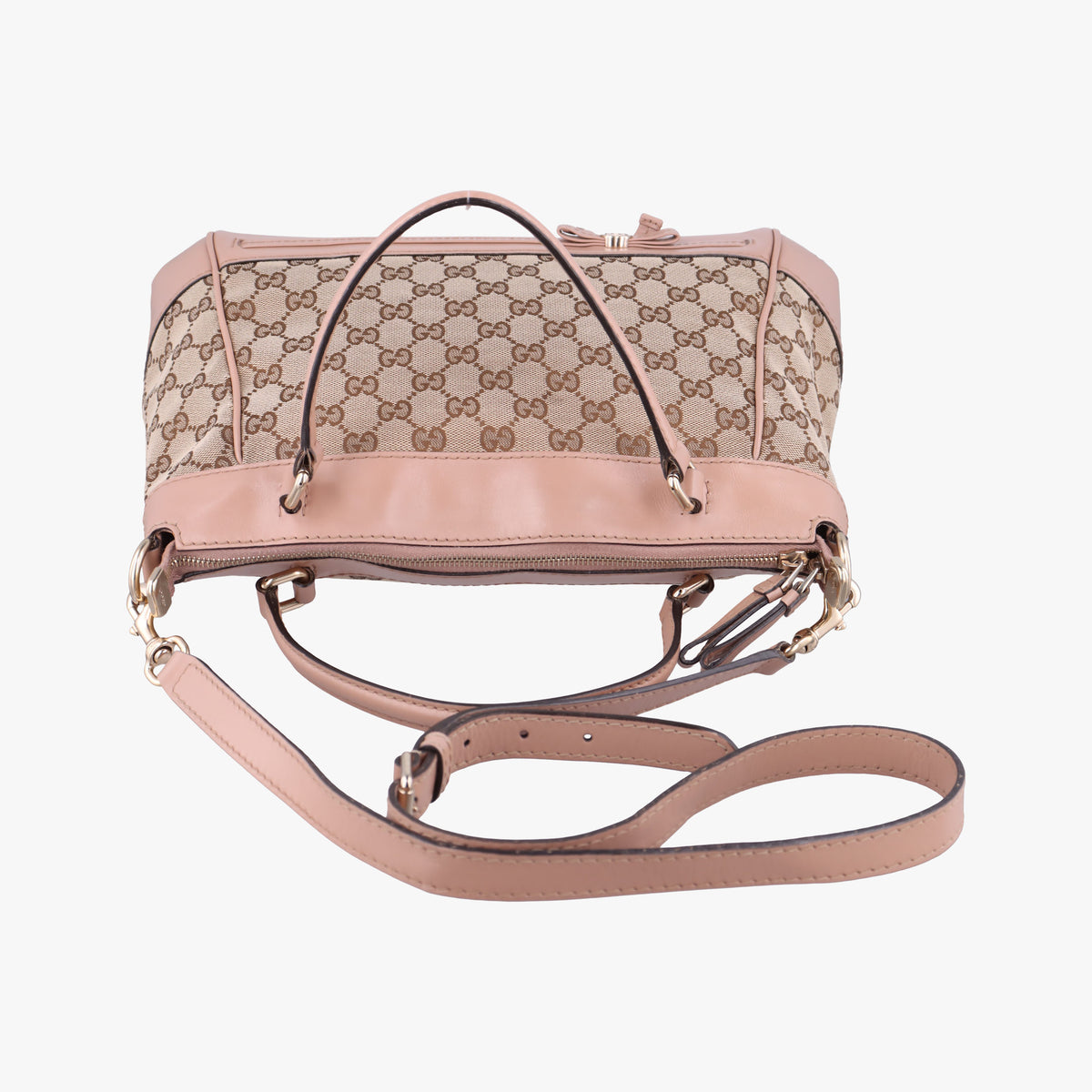 Vintage Gucci Mayfair Bow Tote Beige×pink Canvas×Leather 269894 shoulderbag | stylenewstar