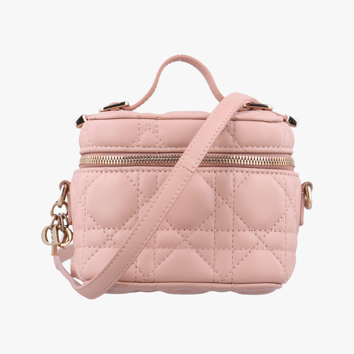 Pre-owned Christian Dior Lady Dior micro vanity Pink lambskin  shoulderbag | stylenewstar