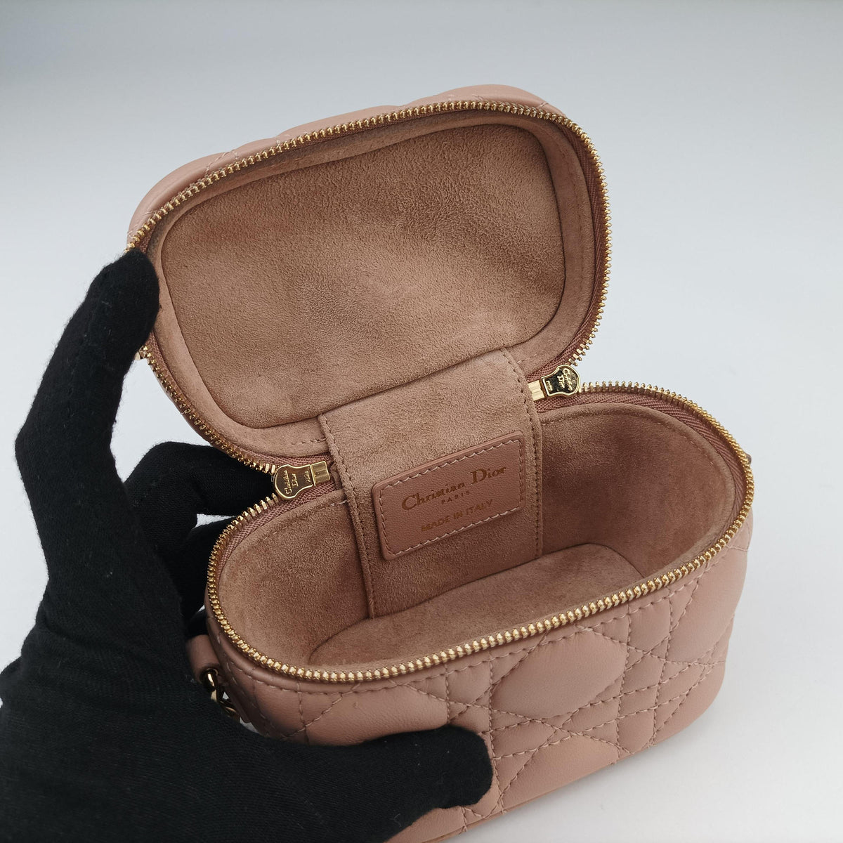 Pre-owned Christian Dior Lady Dior micro vanity Pink lambskin  shoulderbag | stylenewstar