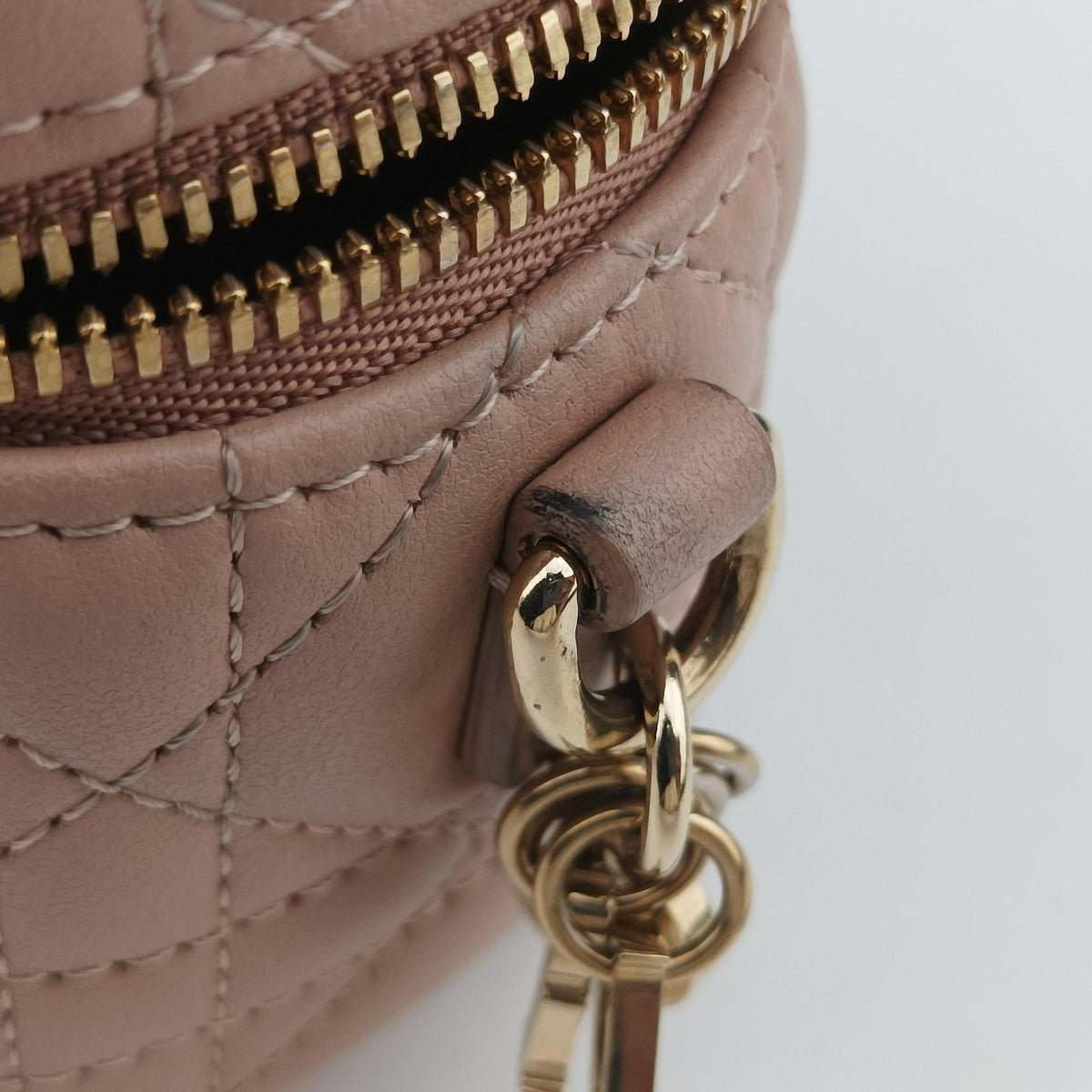 Pre-owned Christian Dior Lady Dior micro vanity Pink lambskin  shoulderbag | stylenewstar