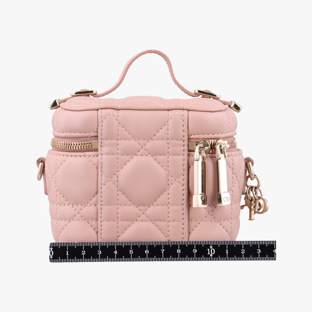 Pre-owned Christian Dior Lady Dior micro vanity Pink lambskin  shoulderbag | stylenewstar