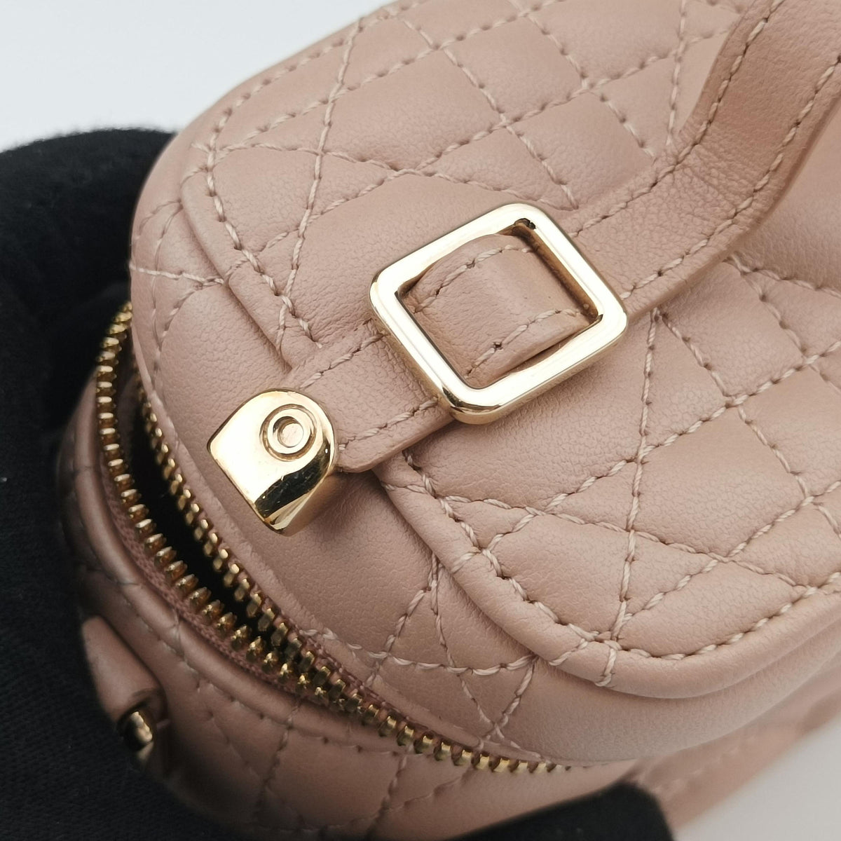 Pre-owned Christian Dior Lady Dior micro vanity Pink lambskin  shoulderbag | stylenewstar