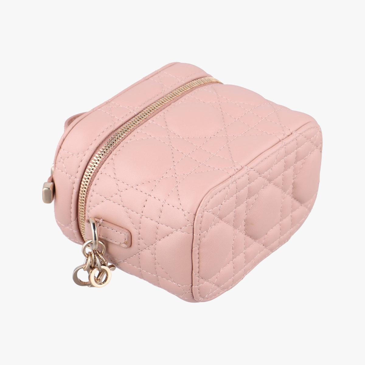 Pre-owned Christian Dior Lady Dior micro vanity Pink lambskin  shoulderbag | stylenewstar