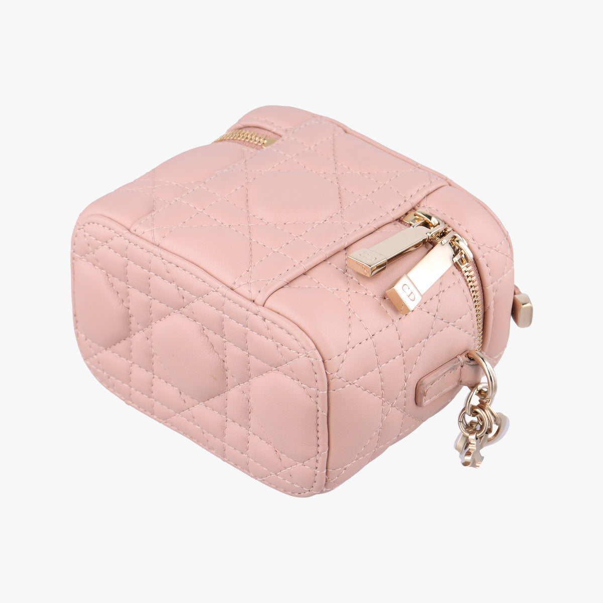 Pre-owned Christian Dior Lady Dior micro vanity Pink lambskin  shoulderbag | stylenewstar