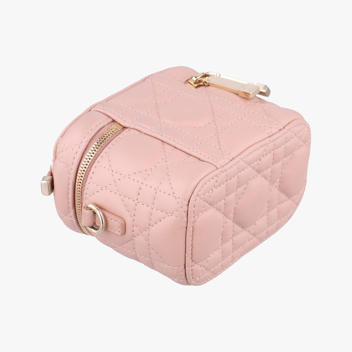 Pre-owned Christian Dior Lady Dior micro vanity Pink lambskin  shoulderbag | stylenewstar
