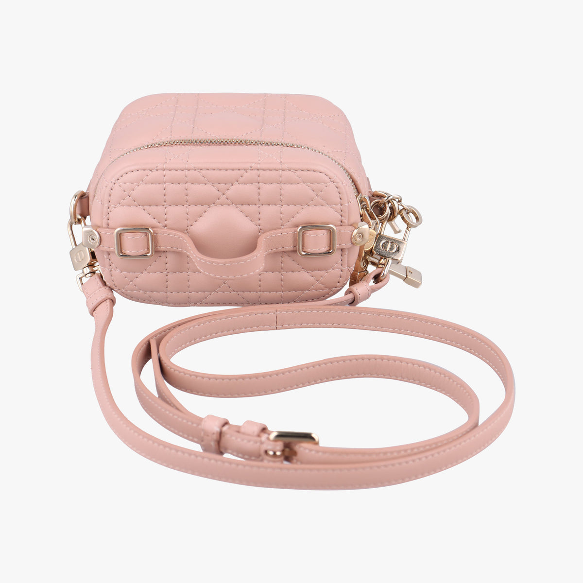 Pre-owned Christian Dior Lady Dior micro vanity Pink lambskin  shoulderbag | stylenewstar
