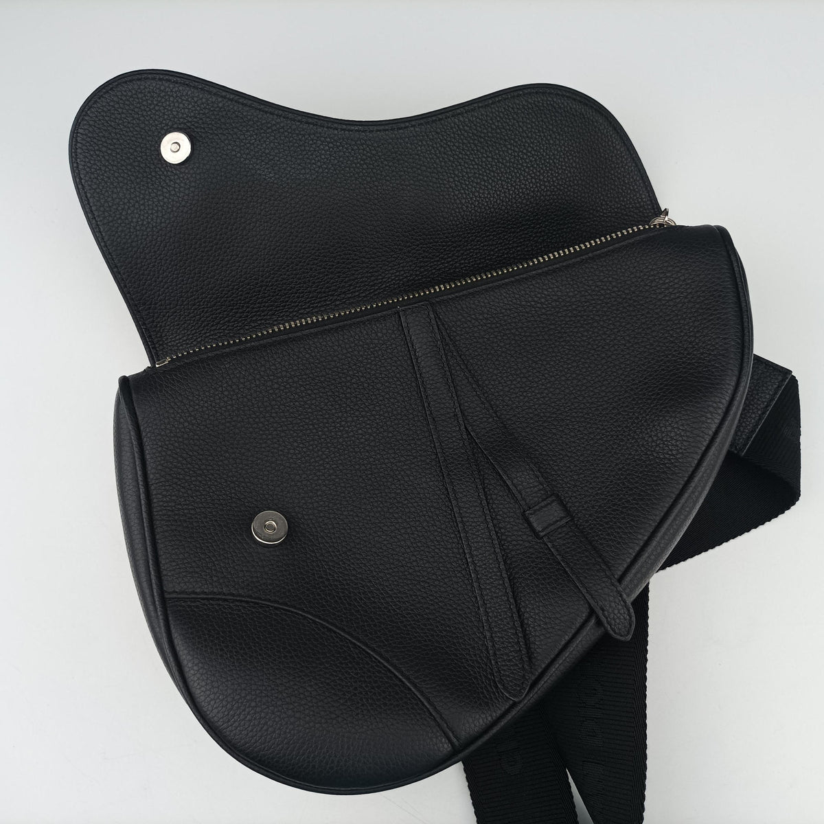Pre-owned Christian Dior Saddle Black Leather  crossbodybag | stylenewstar