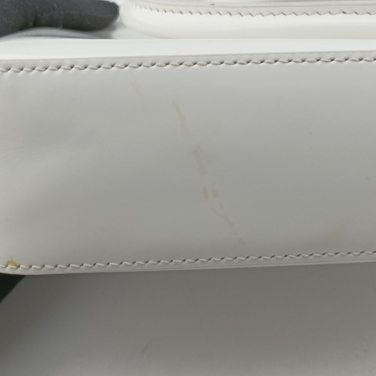 Pre-owned Prada Mirror Tote White Leather 1BA331 shoulderbag | stylenewstar