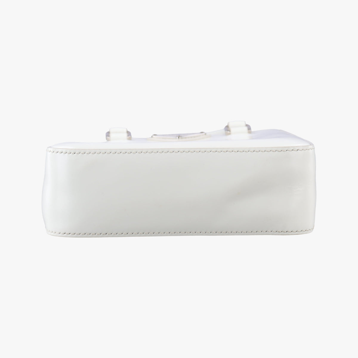 Pre-owned Prada Mirror Tote White Leather 1BA331 shoulderbag | stylenewstar