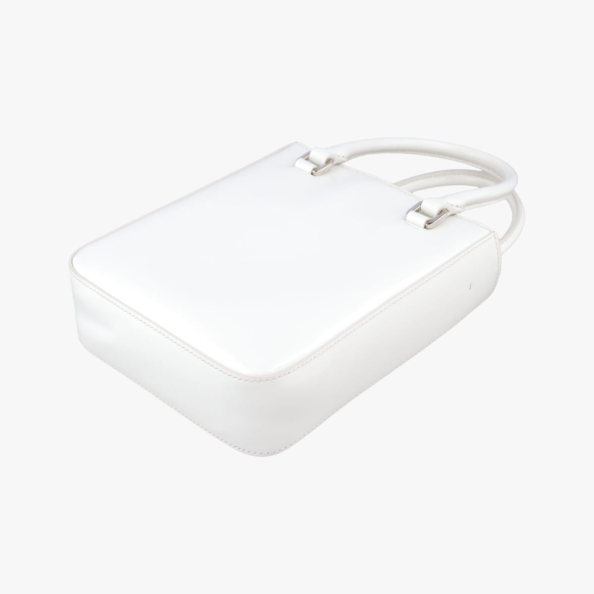 Pre-owned Prada Mirror Tote White Leather 1BA331 shoulderbag | stylenewstar