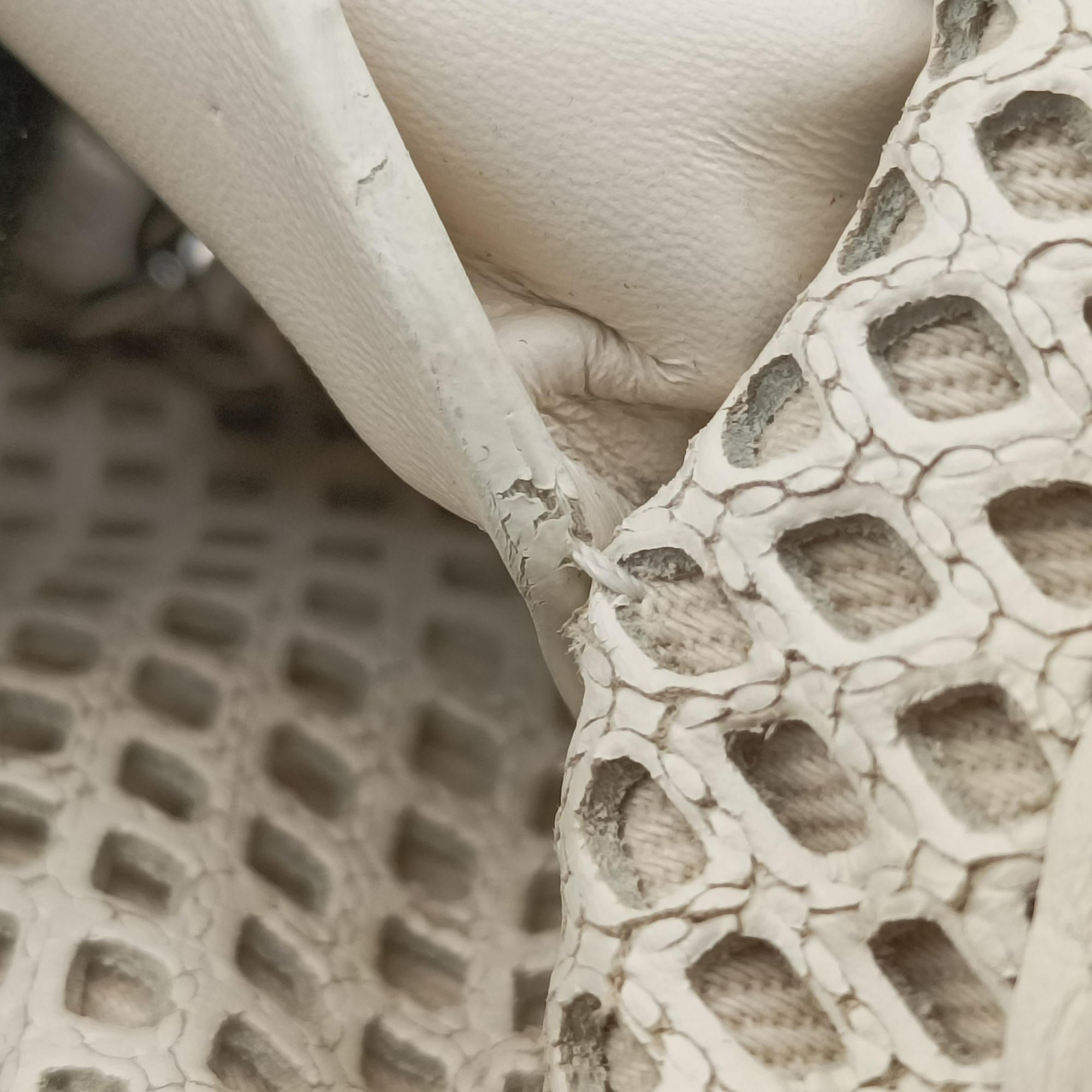 Pre-owned Chanel Up in the Air Perforated French Riviera  White lambskin A67654 shoulderbag | stylenewstar