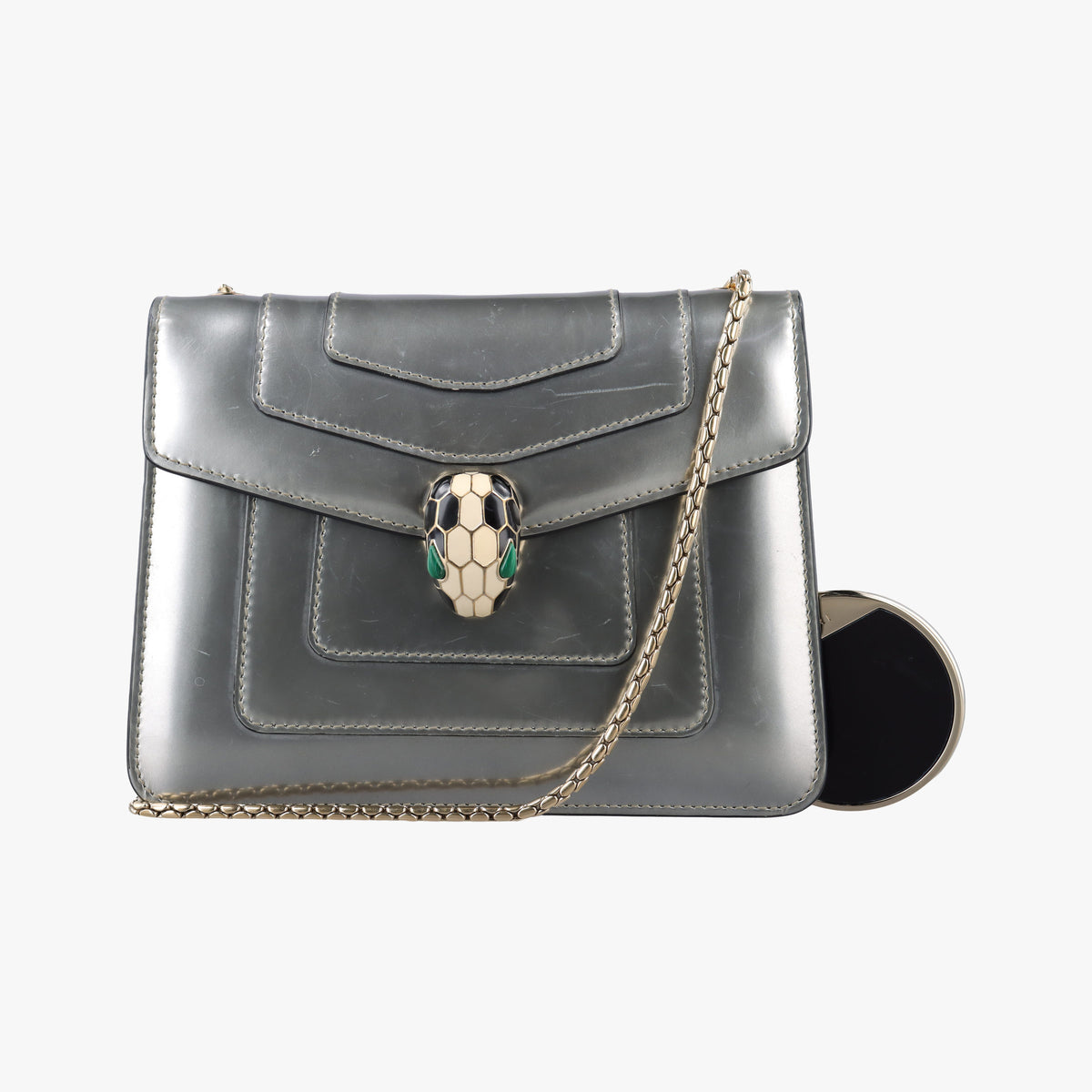 Secondhand Bvlgari SERPENTI FOREVER Silver Patent Leather  shoulderbag | stylenewstar