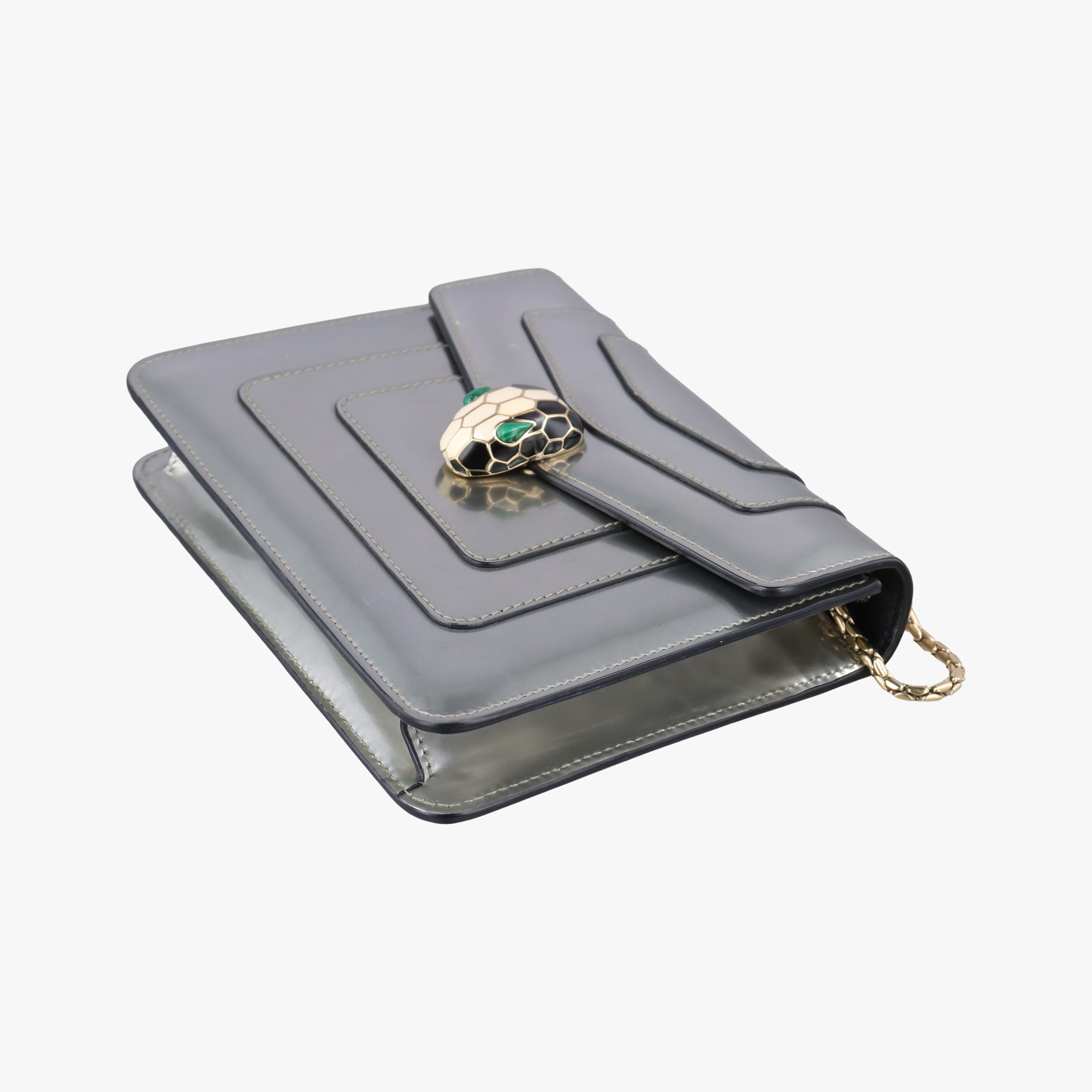 Secondhand Bvlgari SERPENTI FOREVER Silver Patent Leather  shoulderbag | stylenewstar