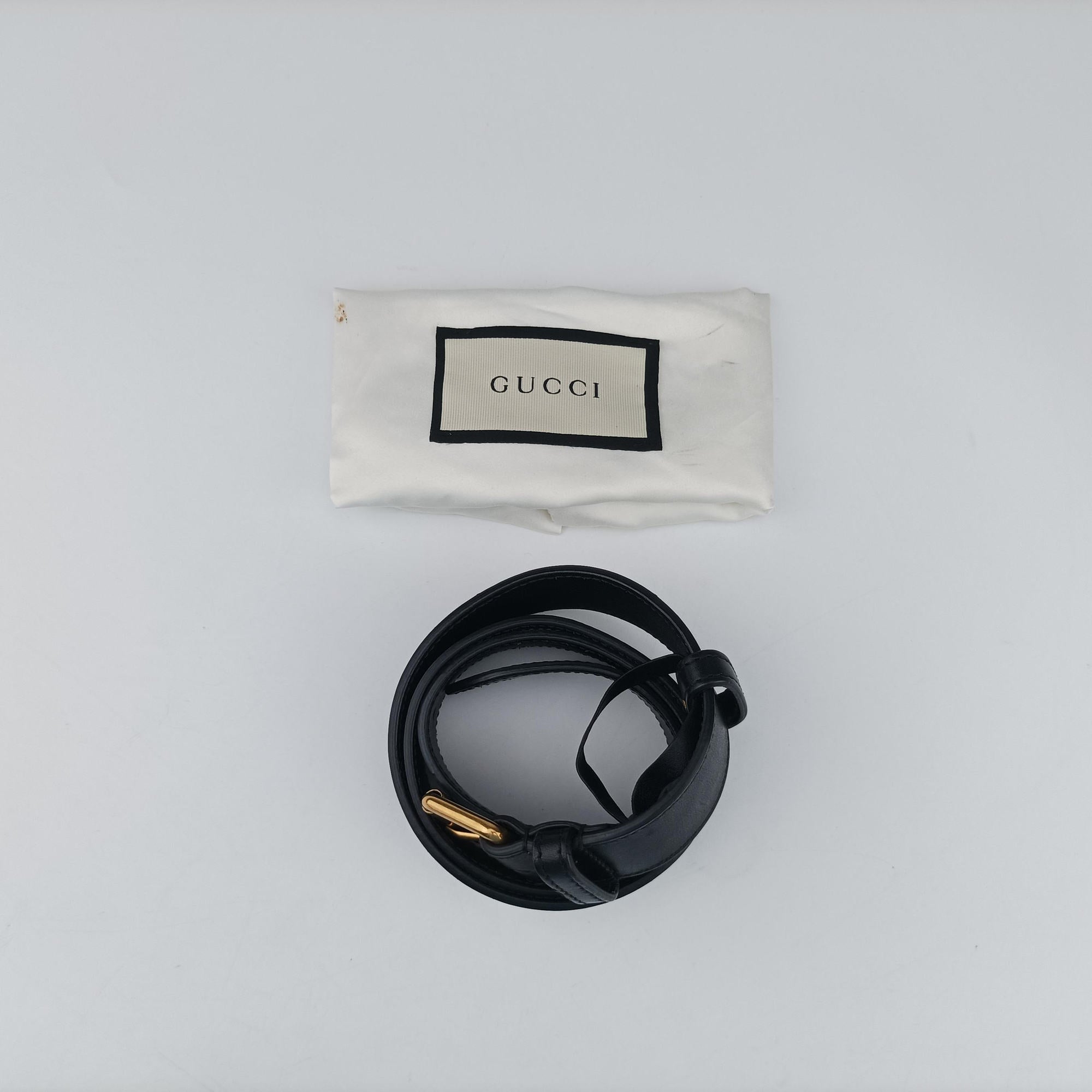 Secondhand Gucci GG Marmont Black Leather 476434 bum bag/waist bag | stylenewstar