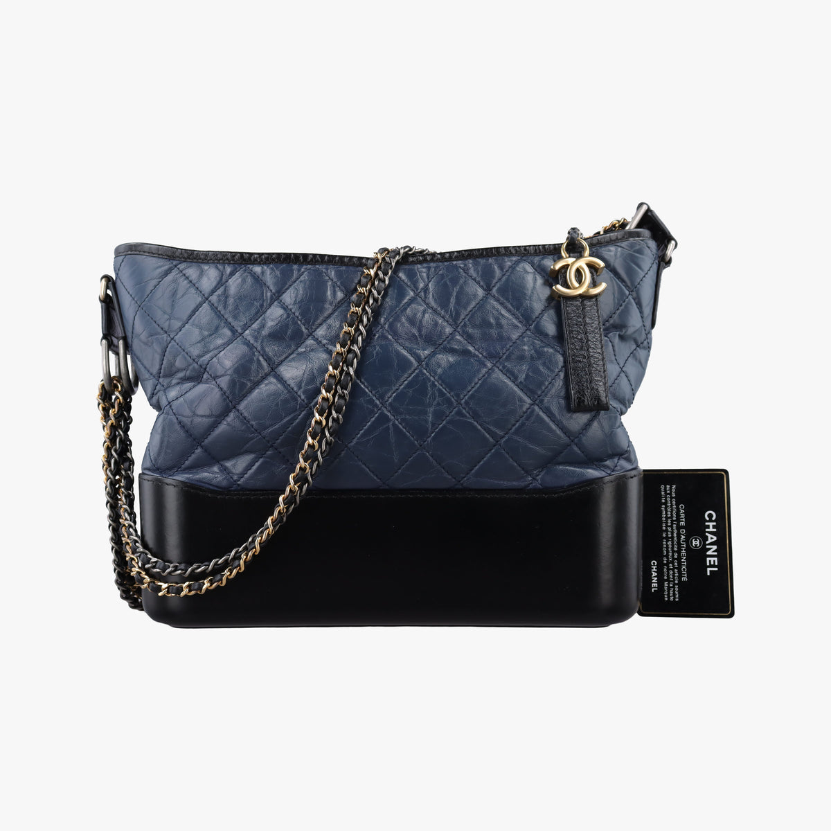 Secondhand Chanel GABRIELLE Black×navy Leather A93824 shoulderbag | stylenewstar
