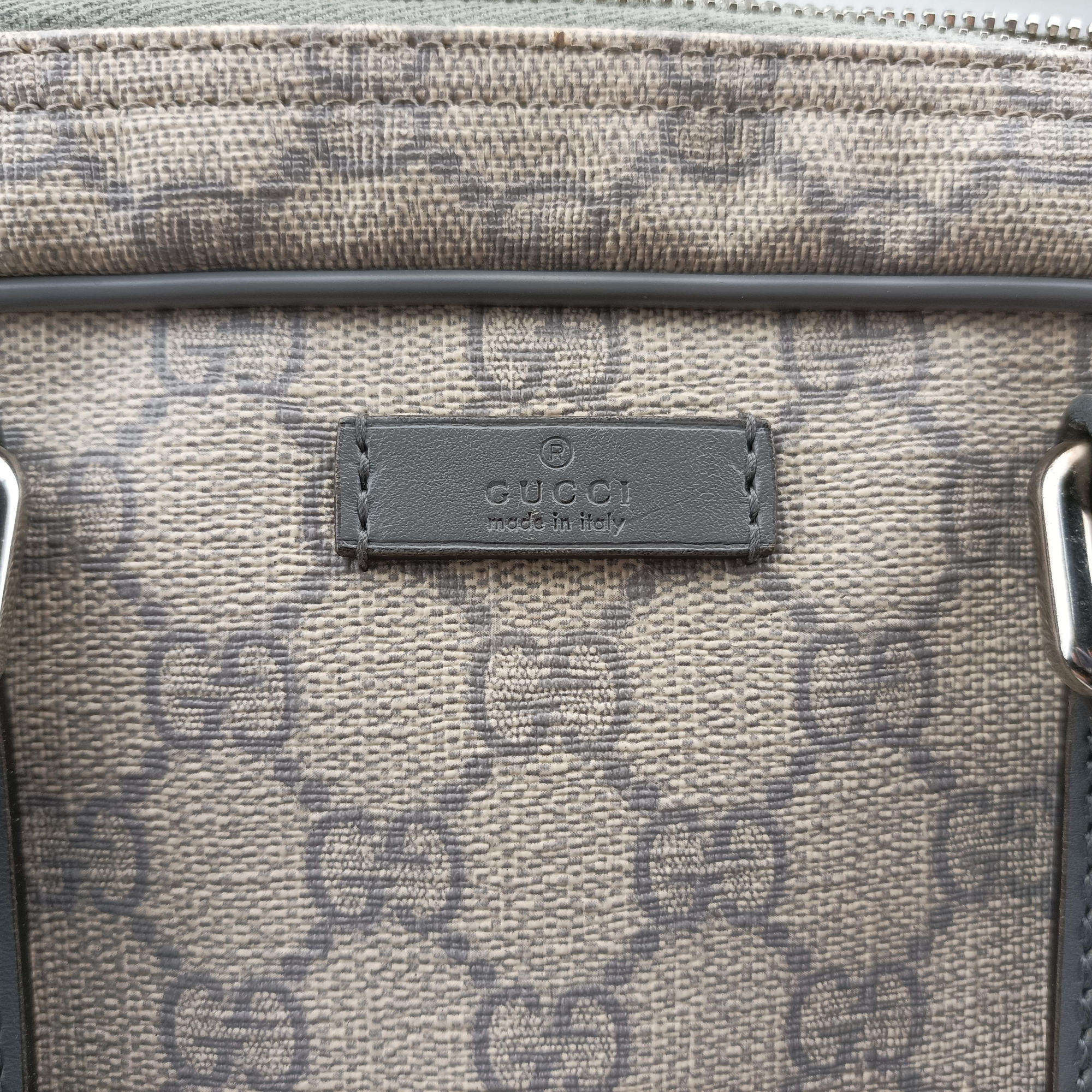 Pre-owned Gucci GG Supreme Beige×Gary PVC coated canvas×Leather 322287 handbag | stylenewstar