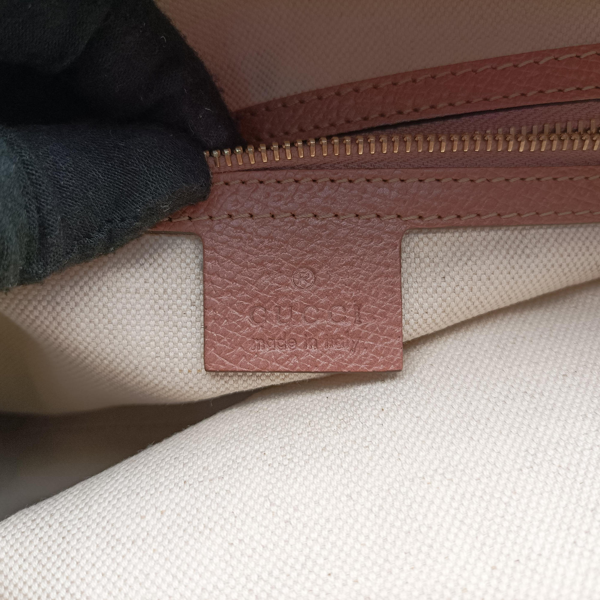 Vintage Gucci Guccissima Bree khaki×pink Canvas×Leather 353120 handbag | stylenewstar