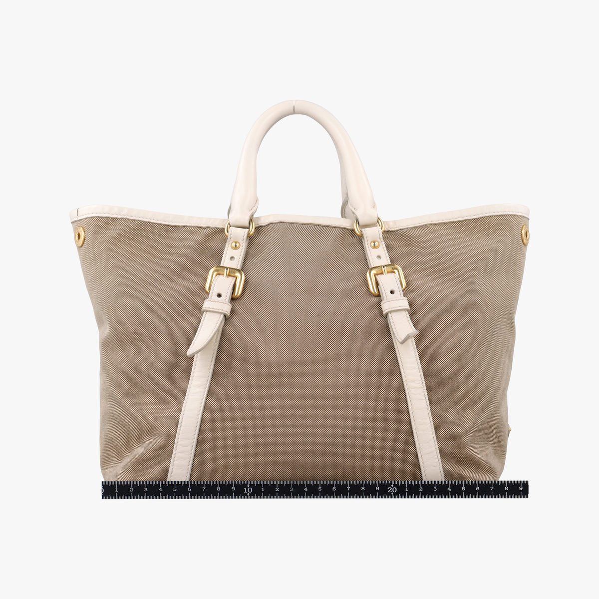 Vintage Prada Canapa Logo khaki×White Canvas×Leather BN2832 handbag | stylenewstar
