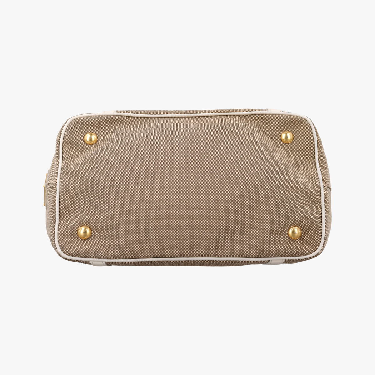 Vintage Prada Canapa Logo khaki×White Canvas×Leather BN2832 handbag | stylenewstar