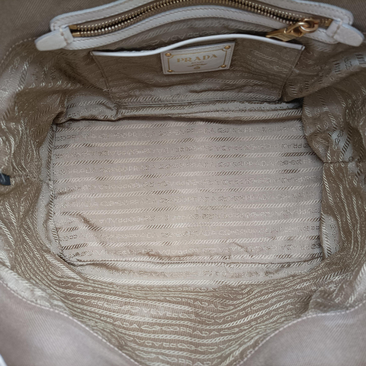 Vintage Prada Canapa Logo khaki×White Canvas×Leather BN2832 handbag | stylenewstar