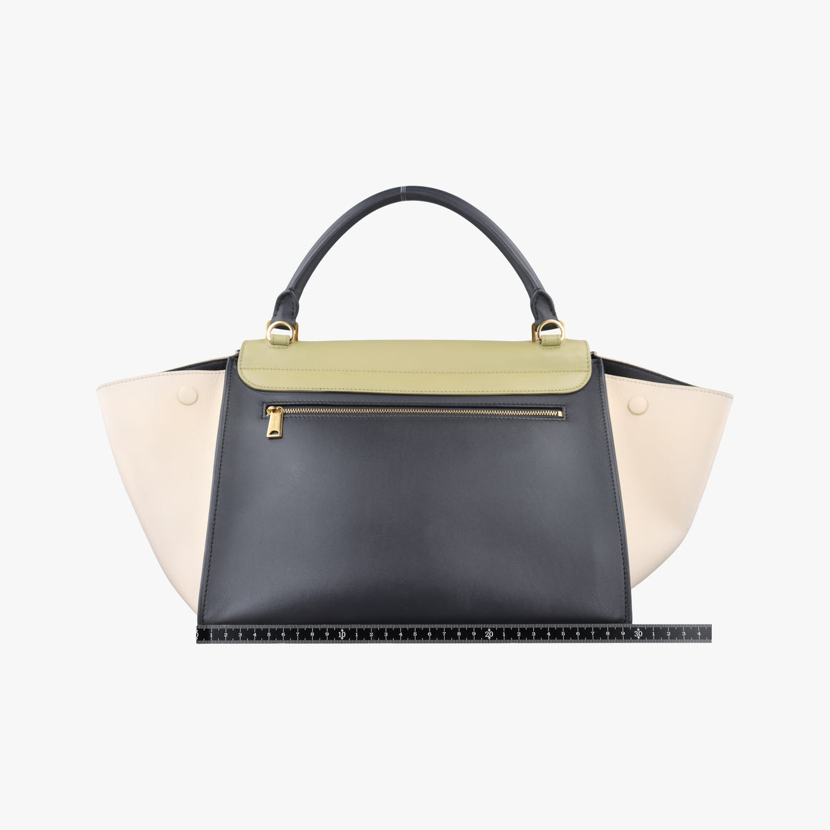 Pre-owned Celine Trapeze Green×Black×White leather  shoulderbag | stylenewstar