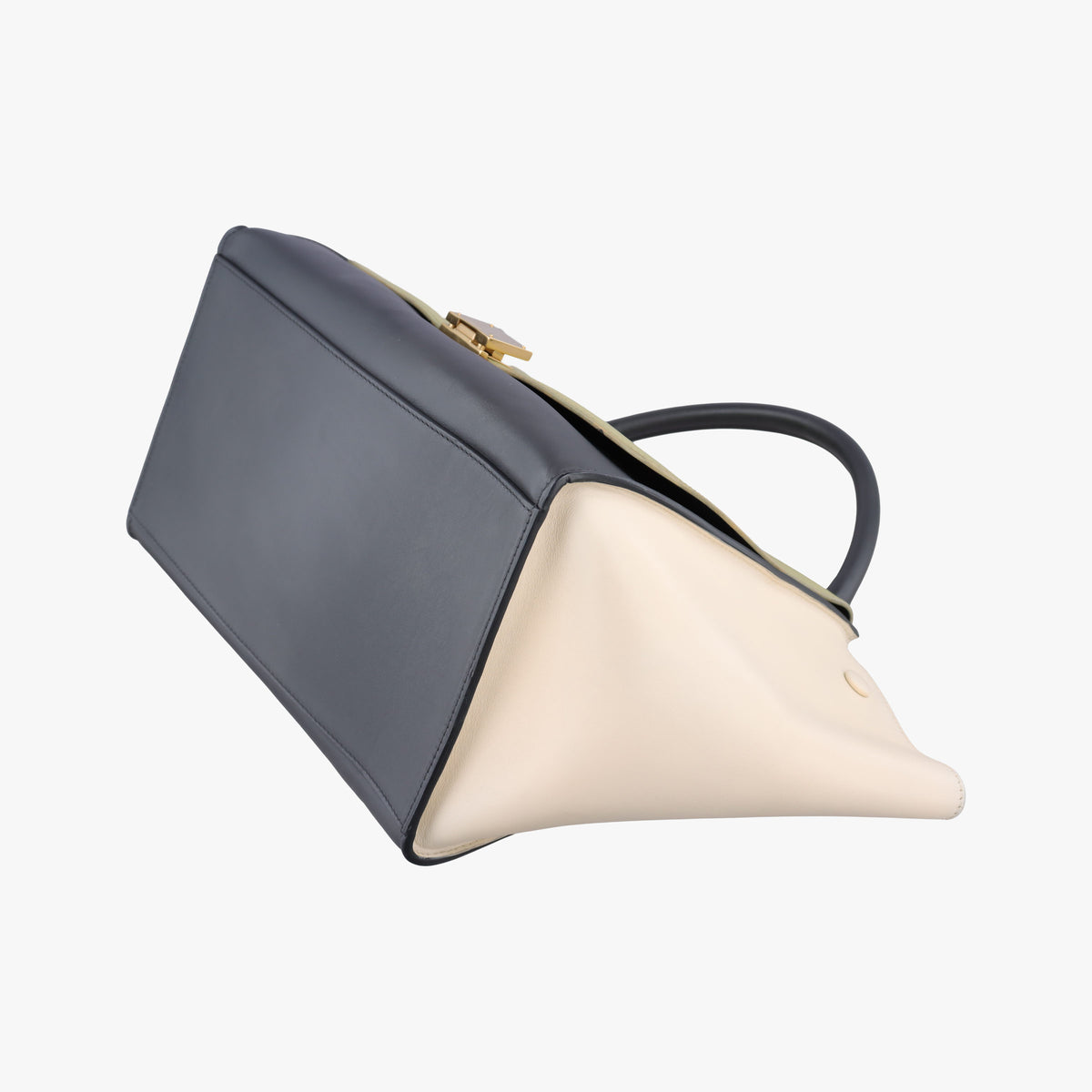 Pre-owned Celine Trapeze Green×Black×White leather  shoulderbag | stylenewstar