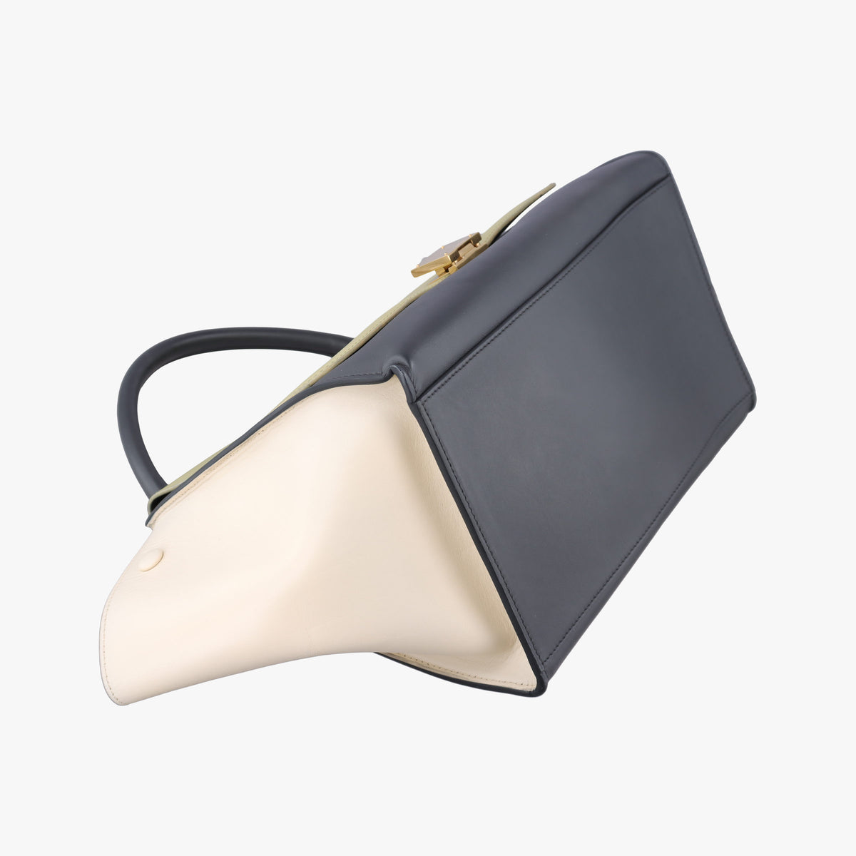 Pre-owned Celine Trapeze Green×Black×White leather  shoulderbag | stylenewstar