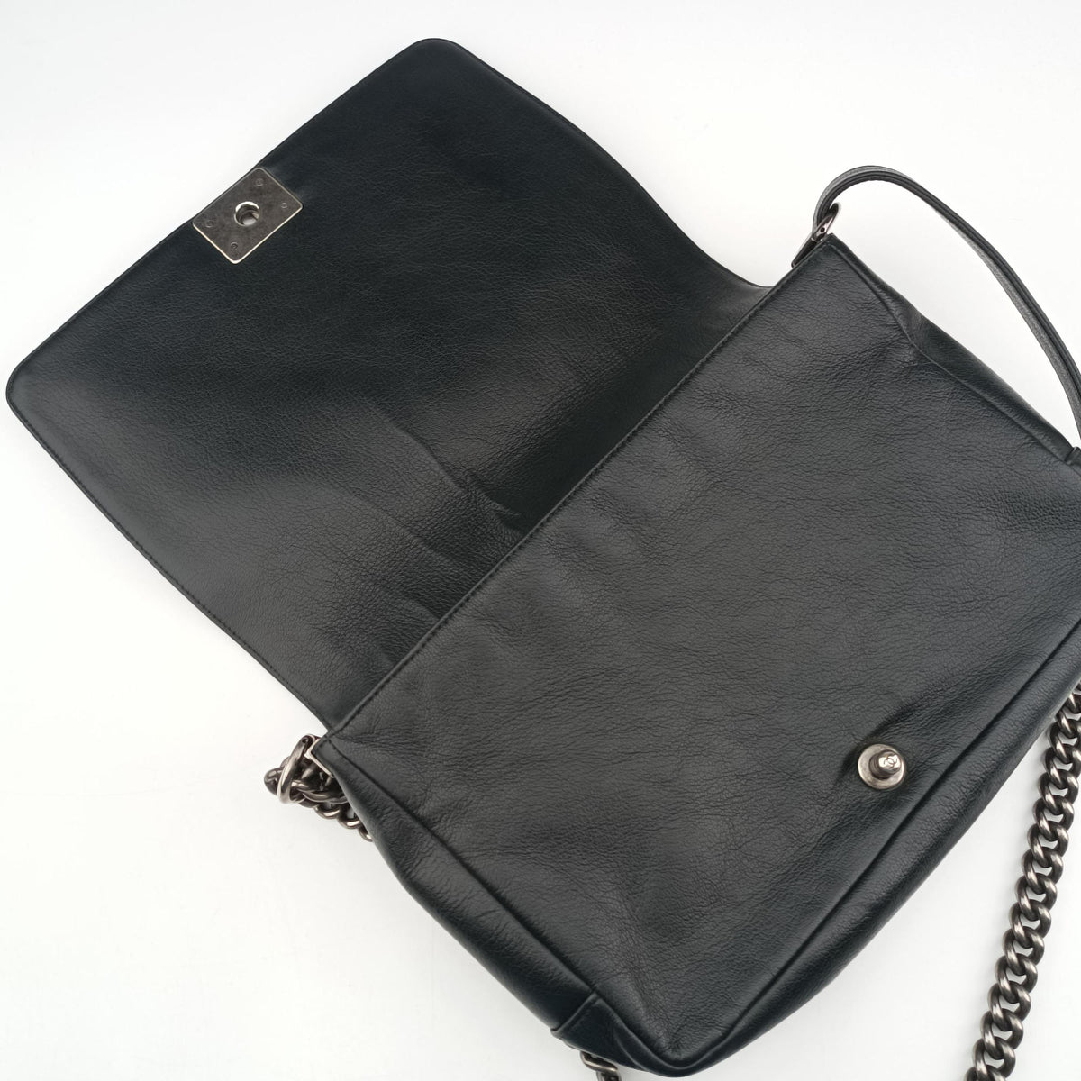 Vintage Chanel BOY CHANEL Black × Green Leather A92005 shoulderbag | stylenewstar