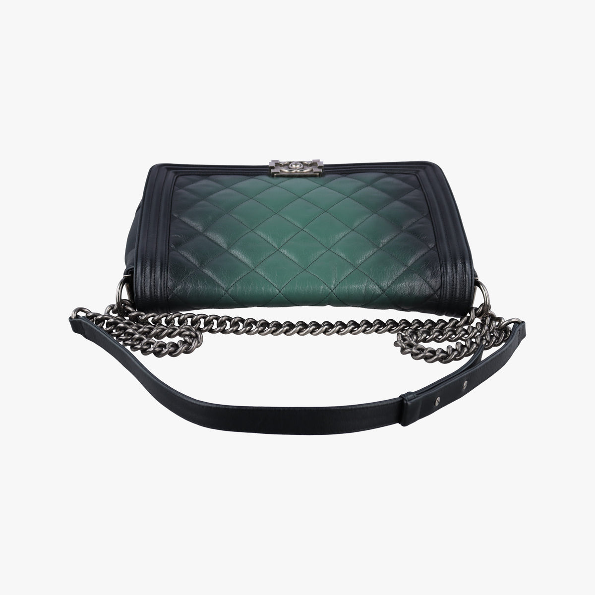 Vintage Chanel BOY CHANEL Black × Green Leather A92005 shoulderbag | stylenewstar