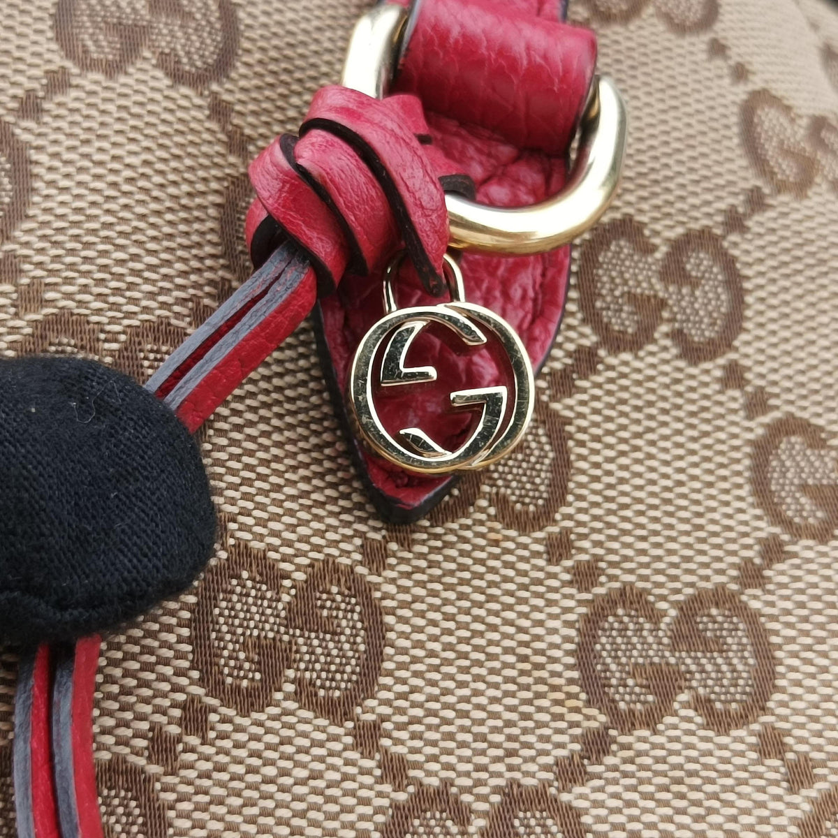 Vintage Gucci Guccissima Bree beige×red Canvas×Leather 449243 handbag | stylenewstar