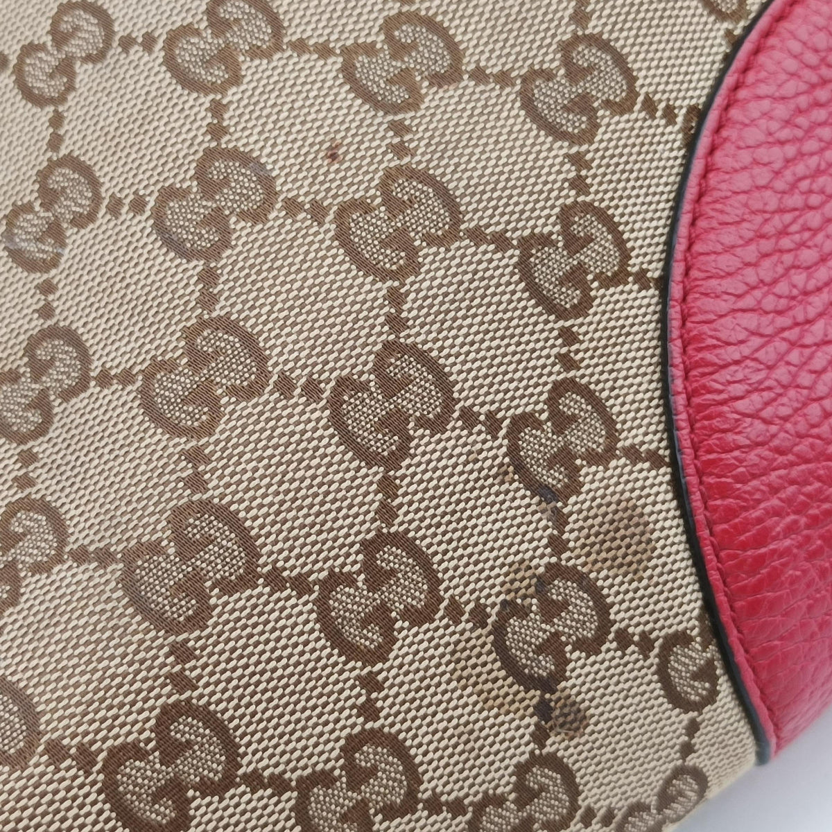 Vintage Gucci Guccissima Bree beige×red Canvas×Leather 449243 handbag | stylenewstar