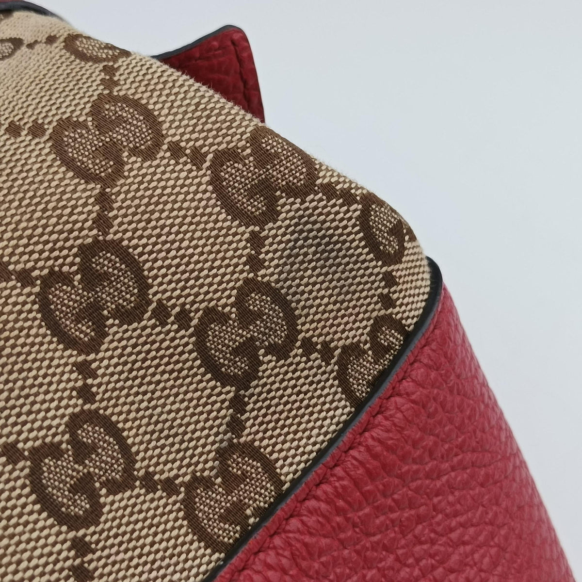 Vintage Gucci Guccissima Bree beige×red Canvas×Leather 449243 handbag | stylenewstar