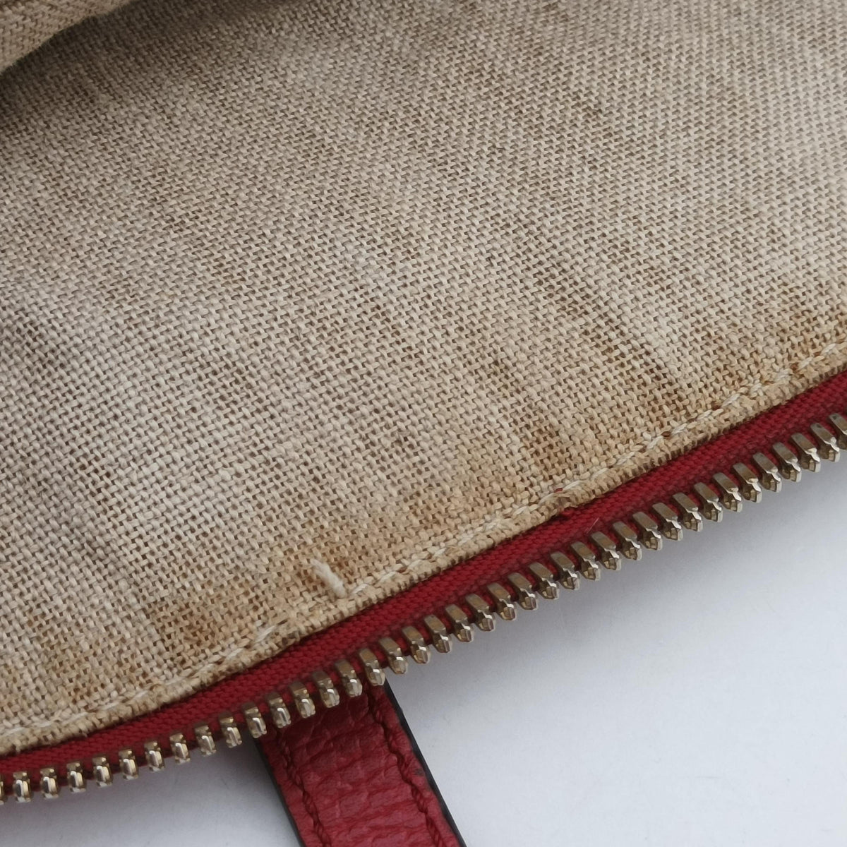 Vintage Gucci Guccissima Bree beige×red Canvas×Leather 449243 handbag | stylenewstar