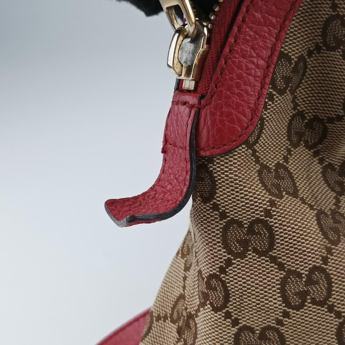 Vintage Gucci Guccissima Bree beige×red Canvas×Leather 449243 handbag | stylenewstar