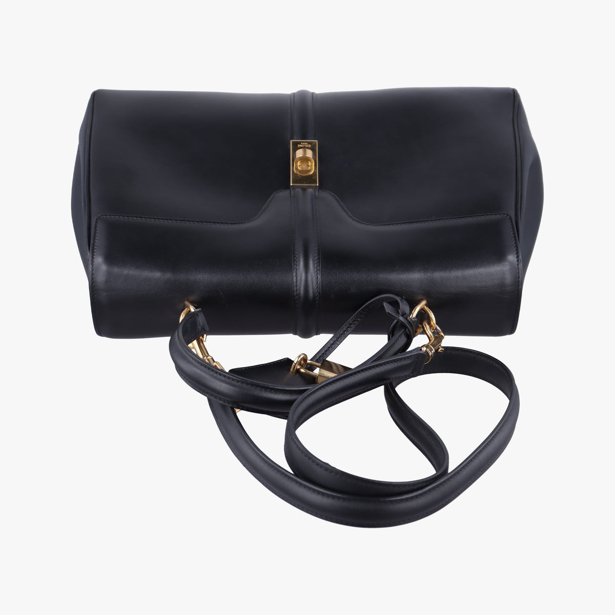 Pre-owned Celine 16 Bag Black Calfskin  shoulderbag | stylenewstar