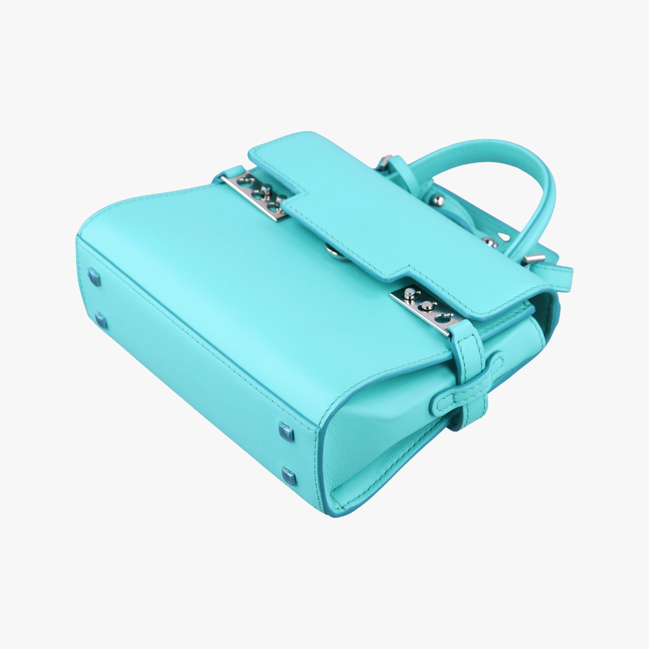 Pre-owned Delvaux Tan pete Blue Leather  shoulderbag | stylenewstar